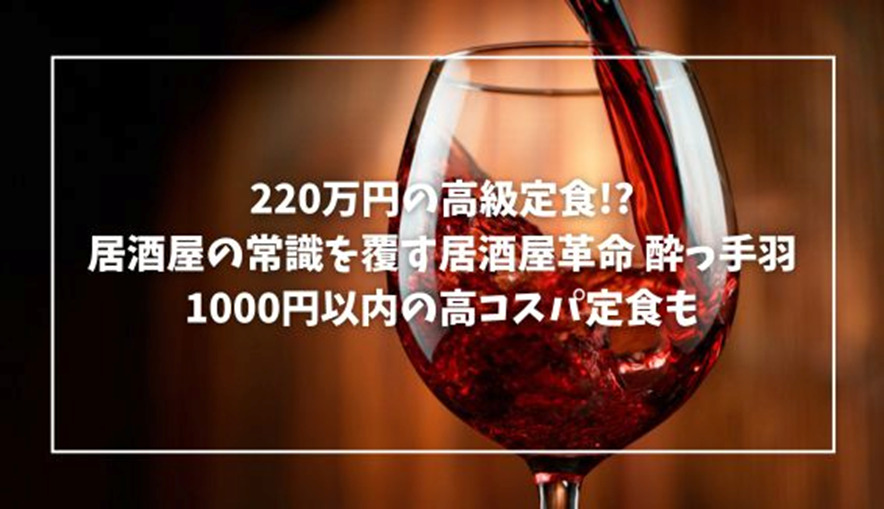 220万円の高級定食!?居酒屋の常識を覆す居酒屋革命 酔っ手羽｜1000円以内の高コスパ定食も！｜酔っ手羽MV