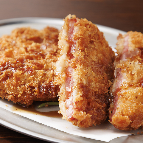 厚切りハムカツ定食